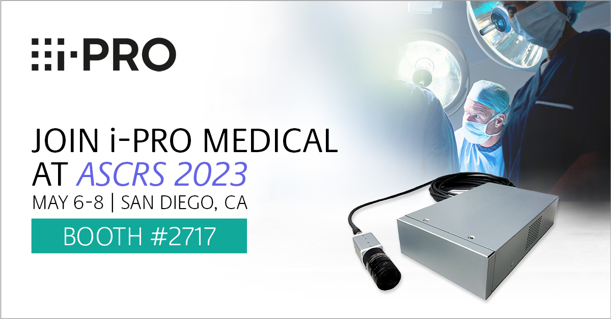 Heading to San Diego for #ASCRS2023? Come visit the i-PRO Medical team at booth #2717, May 6-8!

Need to upgrade your microscope camera? See our latest 4K1MOS technology, 1800 TV line, high sensitivity with clearer images in diverse ambient lighting conditions.
