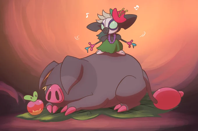 パフュートンとタギングルとカジッチュ描いたよ。
