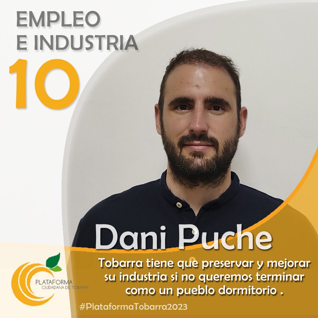 PlataTobarra's tweet photo. Hola a todos y todas, soy Daniel Puche Soriano, ingeniero mecánico con máster en diseño industrial. Actualmente soy autónomo y me dedico al diseño y mecanizado de distintos materiales. Viendo la situación a la que se aboca nuestro pueblo me gustaría la idea de hacerlo prosperar https://t.co/7YEOdDypxG