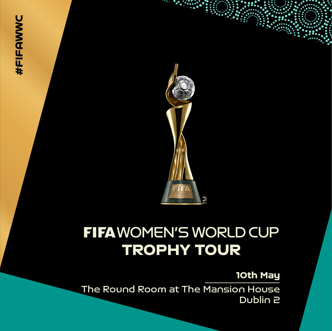 FAI Women (@faiwomen) on Twitter photo As part of build up to <a href="/FIFAWWC/">FIFA Women's World Cup</a>, the World Cup Trophy is coming to Dublin!
🗓️ | Wednesday, May 10th
⏰ | 15:00-18:00
📍 | The Round Room at The Mansion House, Dublin
🎟️ | Free Entry As part of build up to <a href="/FIFAWWC/">FIFA Women's World Cup</a>, the World Cup Trophy is coming to Dublin!
🗓️ | Wednesday, May 10th
⏰ | 15:00-18:00
📍 | The Round Room at The Mansion House, Dublin
🎟️ | Free Entry