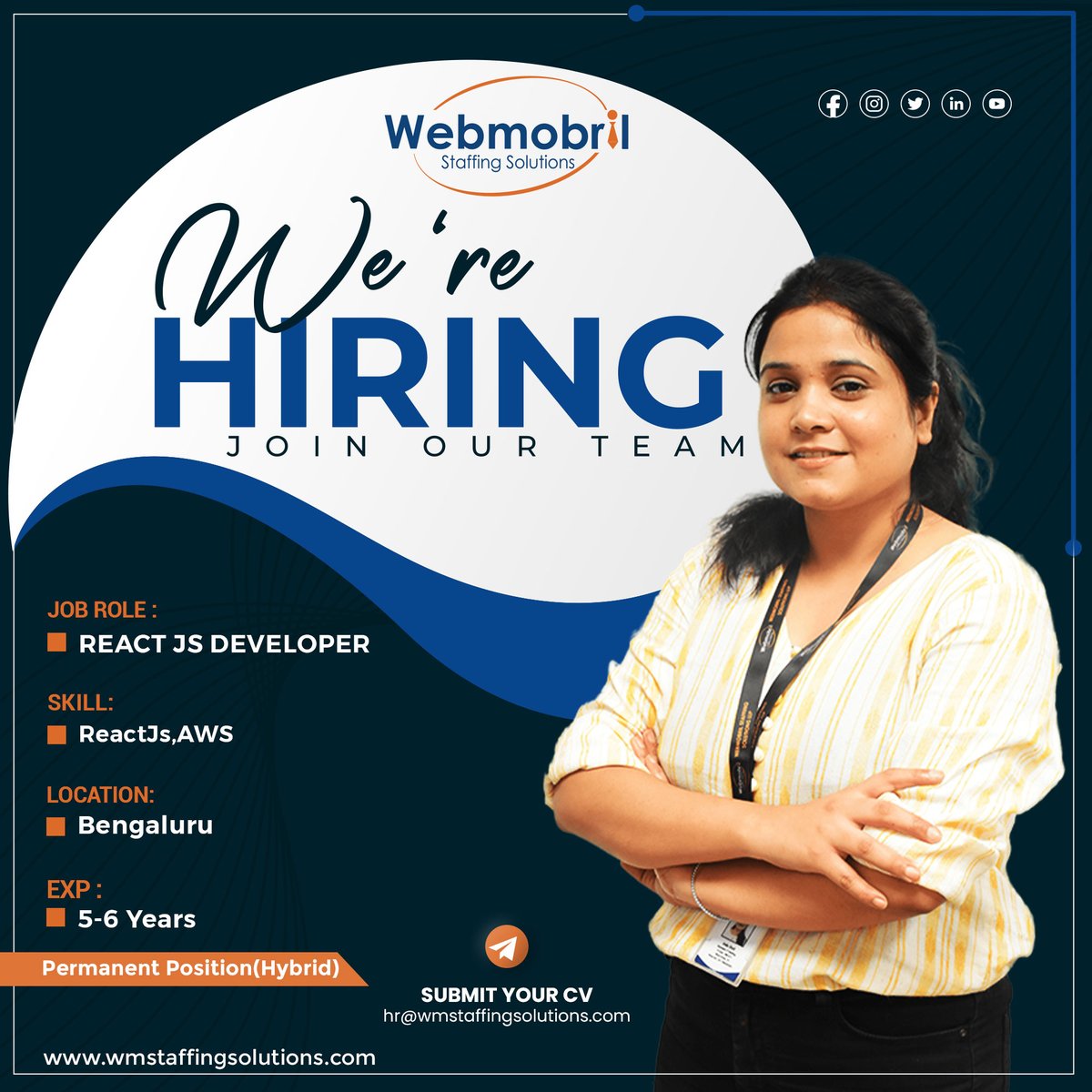 WMStaffing's tweet image. Join our team of tech-savvy professionals and bring your #React_JS expertise to the table. We're hiring a skilled developer to help us build cutting-edge web applications and take our projects to the next level. Apply now and let's make amazing things together!
#webmobril