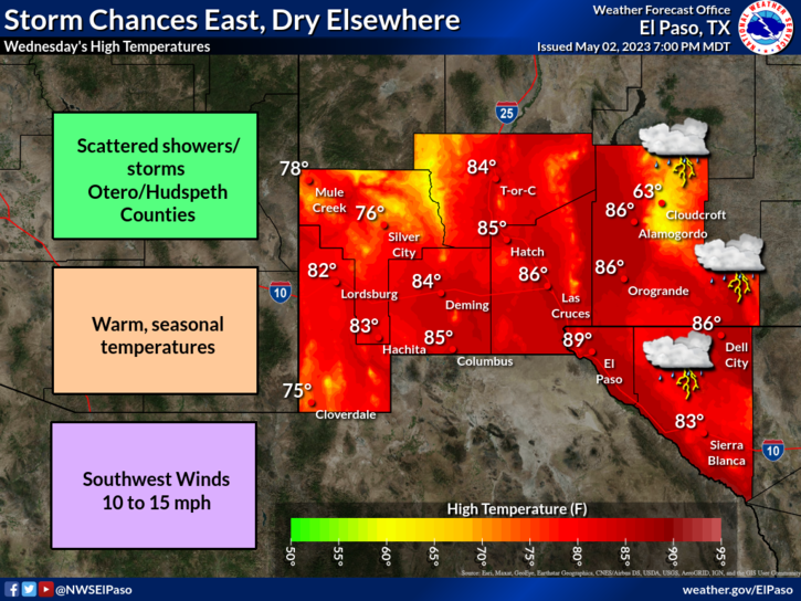 NWS El Paso on Twitter "Today Isolated/Scattered thunderstorms are
