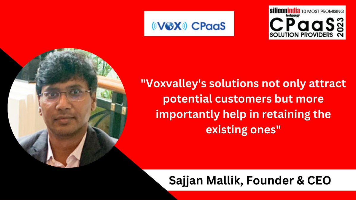 SINewsUpdates's tweet image. @voxvalleyhas been selected by SiliconIndia as one of the &apos;10 Most Promising CPaaS Solution Providers - 2023&apos;.

Article: lnkd.in/gaJr8qp6

Sajjan Mallik, Founder &amp;amp; CEO

#CPaaSSolutionProviders #CPaaSindustry #communicationskills #communications #communicationstrategy