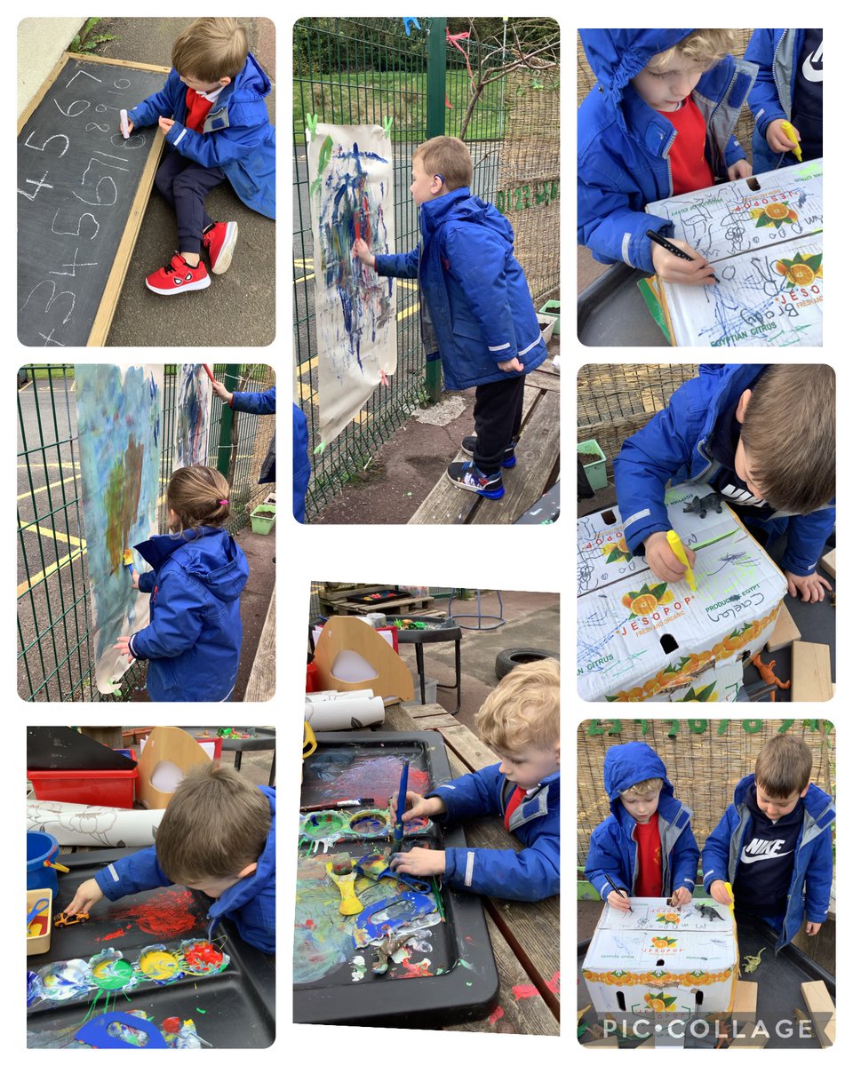 moorparkps's tweet image. 🌞🐻#Markmaking The  children have  been  enjoying using a variety of  resources and  surfaces outdoors  to  write  letters,  numbers  and  general  mark  making.  #Literacy #Numeracy