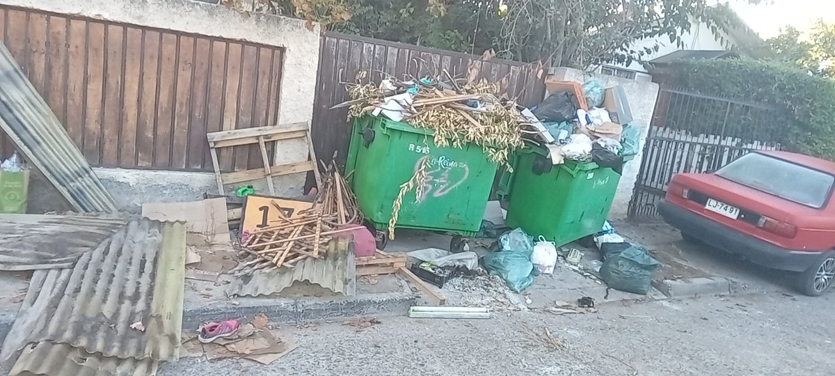 rolavidela's tweet photo. El resultado de un vecino quien hace dos semanas llenó un contenedor de basura con su poda, los operarios del camión de residuos; con justa razón; no ha retirado este desastre, como se puede ver va en escalada, pasaje Reina Victoria 6555, La Reina @MuniLaReina @lareina_alerta https://t.co/1RLpEGpzvc
