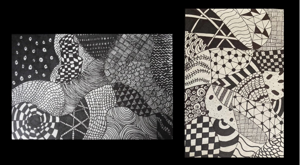 macdougallannie's tweet photo. Zen Tangles created by the 4th quarter 6th graders. 💚🤍🎨 #noviart @NCSD @NoviMeadows @NoviK6Electives https://t.co/fAn31iLzOy
