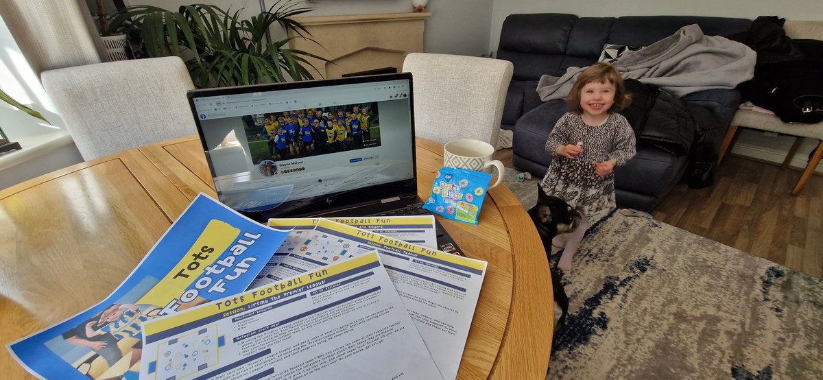 🍪 TRAINING DAY, as I go through some Football Fun Factory YouTube videos as well as amazing new Tots Football Fun sessions created by Jonny Martin.

Yes I still have my parental duties to fulfill but the party rings should keep Matylda quiet for about 3 minutes!