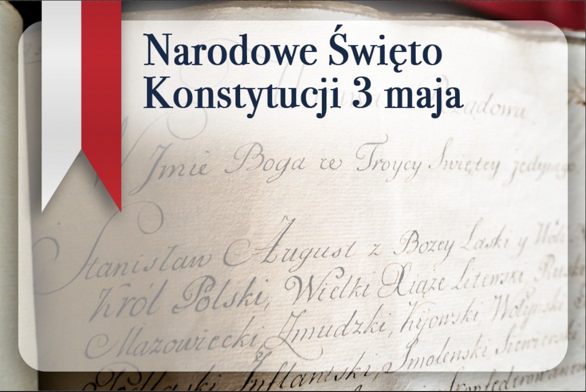 MJTomczak's tweet photo. Witaj majowa jutrzenko, 
Świeć naszej polskiej krainie, 
Uczcimy ciebie piosenką, 
Która w całej Polsce słynie.
Witaj Maj! Trzeci Maj, 
u Polaków błogi raj!

Niech żyje Polska! 🇵🇱
#3maja https://t.co/XlR8qOQQ5v