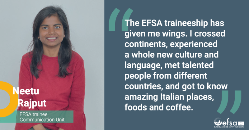 EFSA_EU's tweet photo. Are you a young professional looking for a 1⃣ year all-round experience in a 🇪🇺 Agency?
Read our trainees' testimonials & apply to #EFSATraineeship to work on inspiring projects while contributing to ensuring sustainable #FoodSystems
ℹ️ & ✍️ https://t.co/7YpRr8FEO5
⏰15/5/23