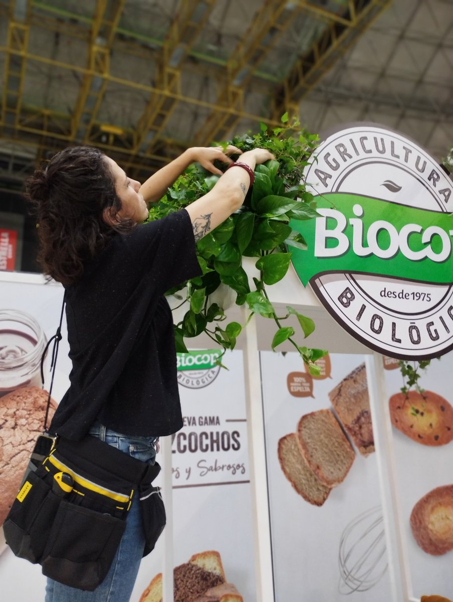 wearecollage's tweet photo. Gráfica y producción del nuevo stand de Biocop en Biocultura 2023. Lleno de verde y energía! ☺️ 🌱 #WIP https://t.co/W76XrAfIOM