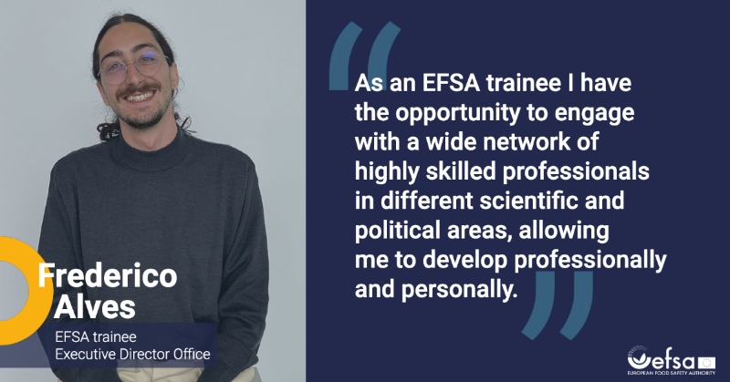 EFSA_EU's tweet photo. Are you a young professional looking for a 1⃣ year all-round experience in a 🇪🇺 Agency?
Read our trainees' testimonials & apply to #EFSATraineeship to work on inspiring projects while contributing to ensuring sustainable #FoodSystems
ℹ️ & ✍️ https://t.co/7YpRr8FEO5
⏰15/5/23