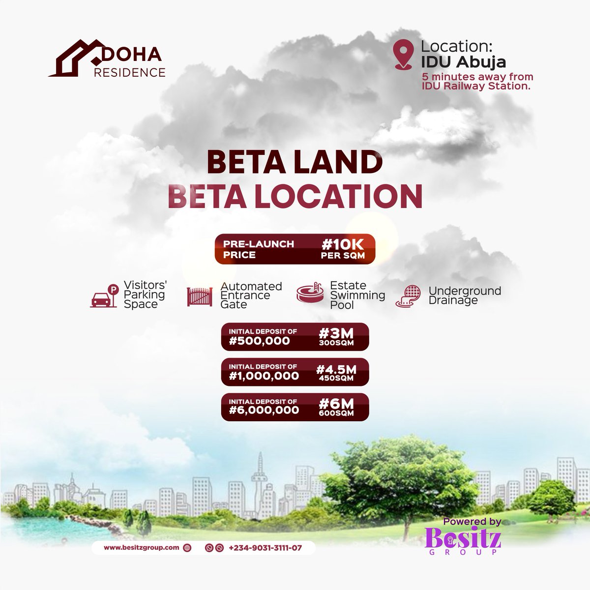 Better land on better location
@doha_residence 

#realestate #realtor #realtorlife #realtors #realestateagents #realestateinvesting #realestateagent #location #property #abujabusinessconnect #abujabusiness #abujapropertiesforsale #abujabusinesses #abujabusinesses #abuja #idu