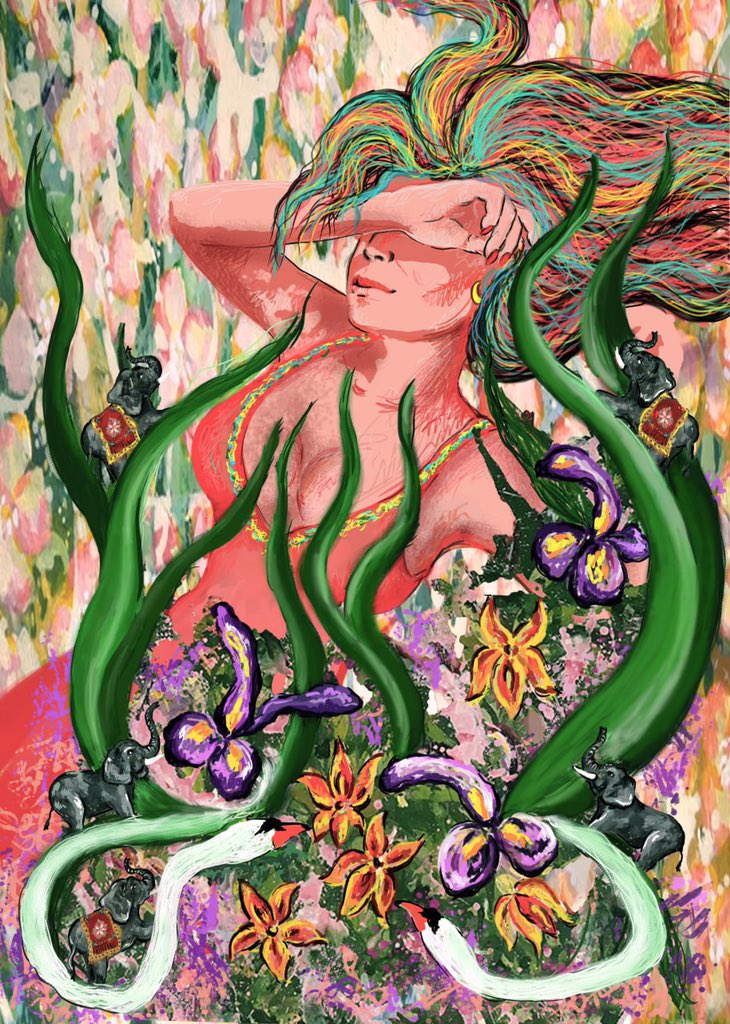 <a href="/NftRealitys/">Nft Reality🐉 $MON</a> <a href="/Raynfteth/">Ray</a> Woman in flowers in my foundation collection . foundation.app/@mahsakhoshsaa…