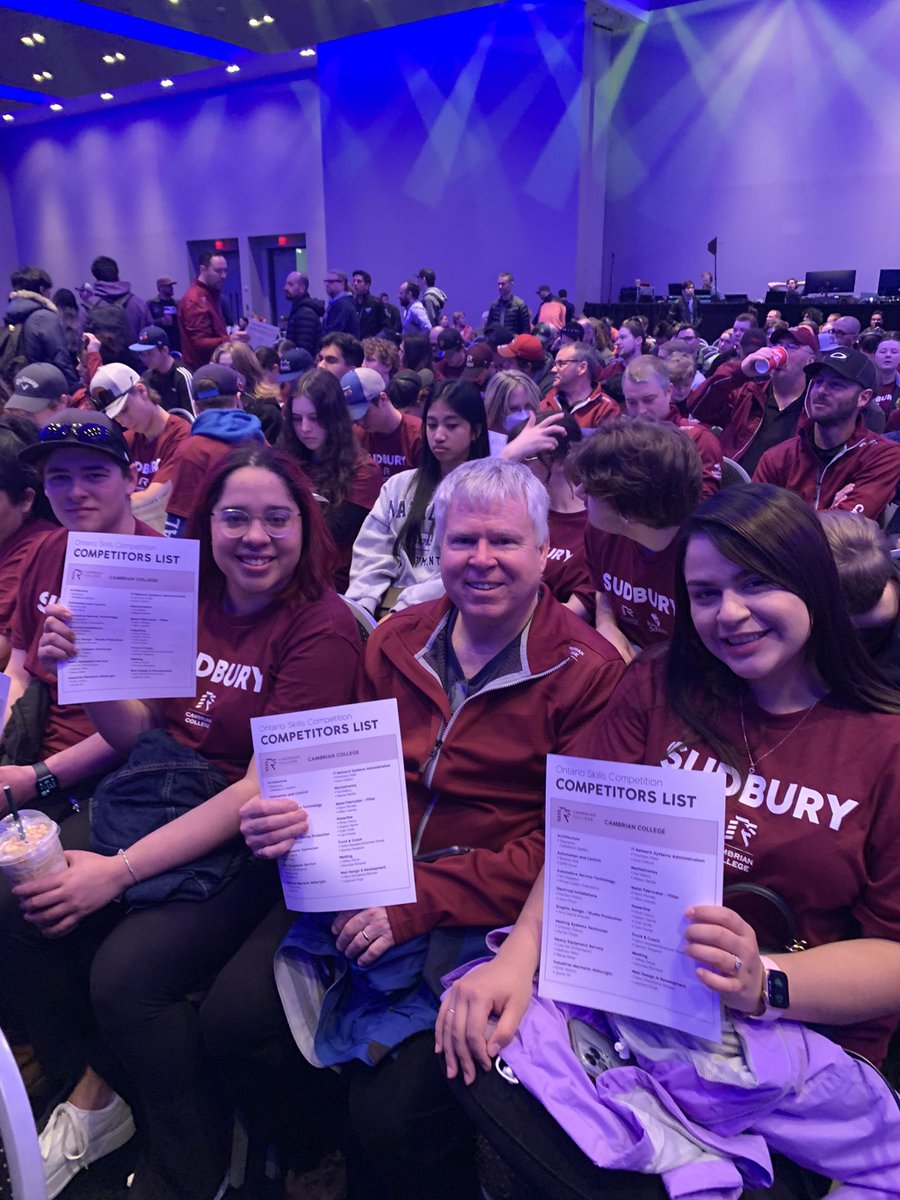 Team Sudbury is ready to cheer on our competitors at the <a href="/skillsontario/">Skills Ontario</a> awards ceremony!! #SOC2023 #OCO2023 #CambrianCollege
