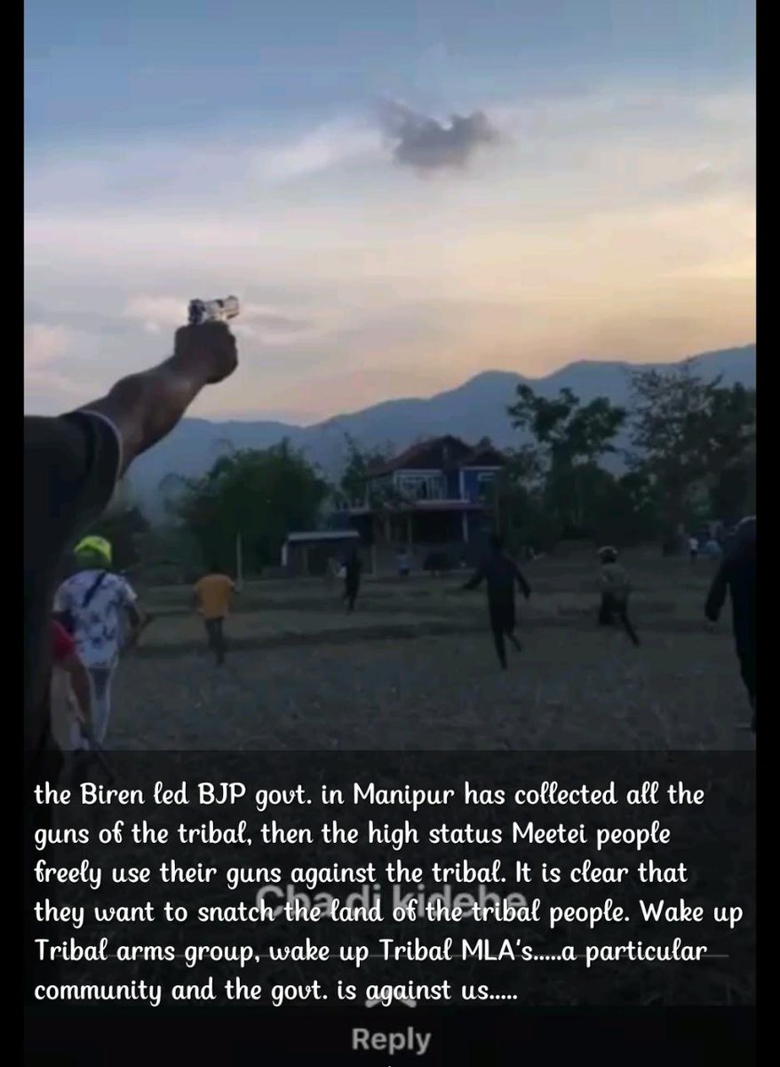 lenlai_kipz's tweet photo. This is not Sudan. This is Manipur. Majority meitei ppl attacking tribal village after today's peace rally. Sadly police are cahoot in the crime by remaining mute spectator.

#ManipurOnFire

@ashoswai @rajnathsingh @HMOIndia @PMOIndia @ https://t.co/jyPI53xx3d