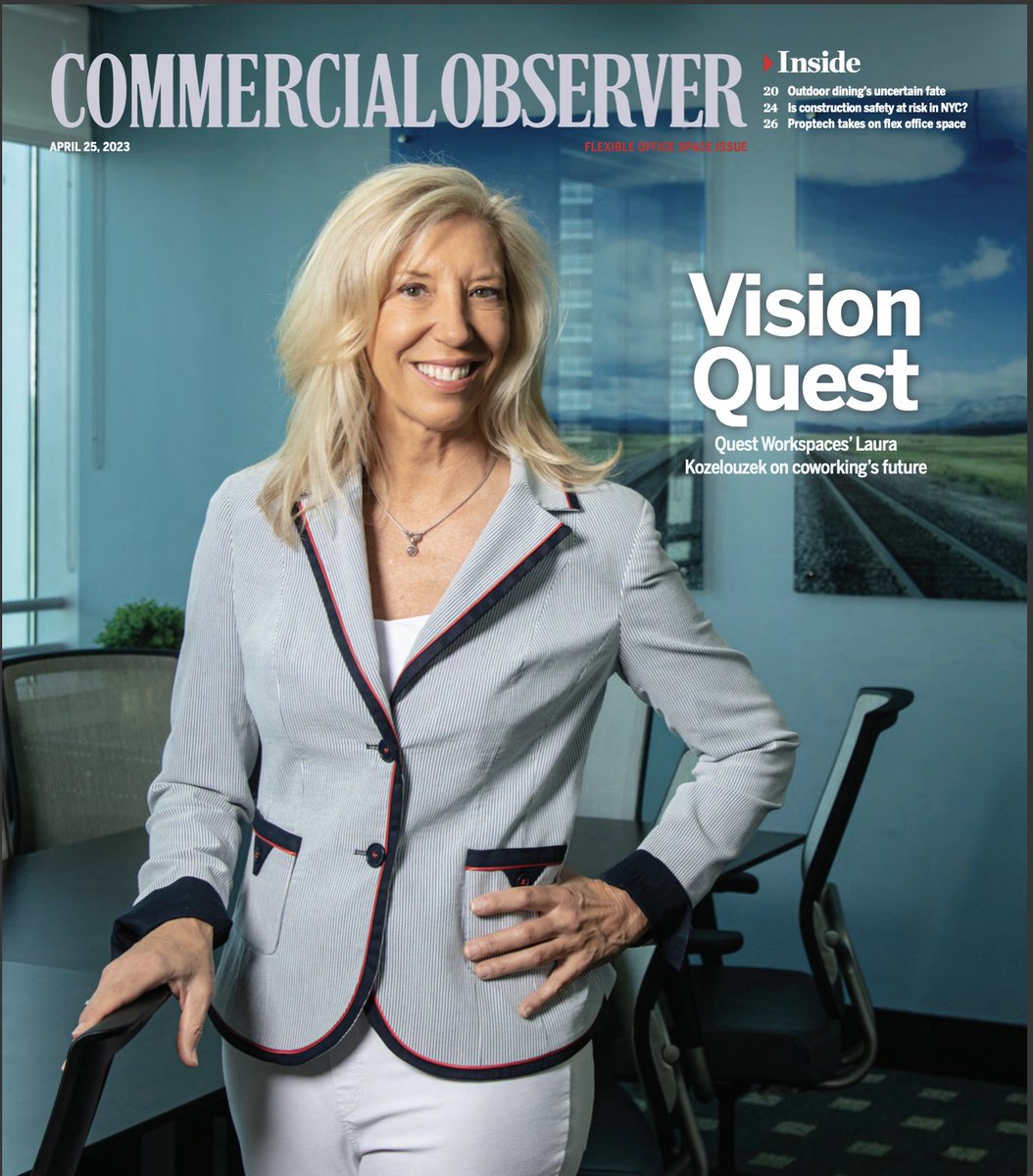Questworkspaces's tweet photo. A BIG thank you to the Commercial Observer for this wonderful cover story! We are overjoyed and grateful to be able to share this accomplishment with our amazing team and the coworking industry as a whole! https://t.co/iVGTsHpUoy