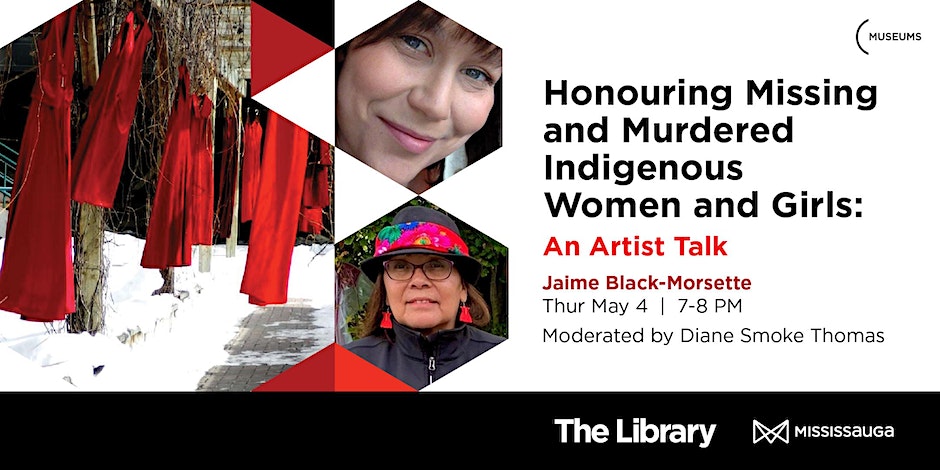 PortCredit_HCD's tweet photo. REDress PROJECT: Thurs May 4 @ 7- 8pm 💻👥️️💬 Virtual Artist Talk with Jaime Black-Morsette, a Métis visual artist 🎨 about the #REDressProject honouring #MMIWG 🔗: https://t.co/moF3kPpRAr 🆓️ Reg'n 🔗: https://t.co/aA4LDIYf1D | Presented by: @mississaugalib @SaugaMuseums https://t.co/seLnu5CNIh