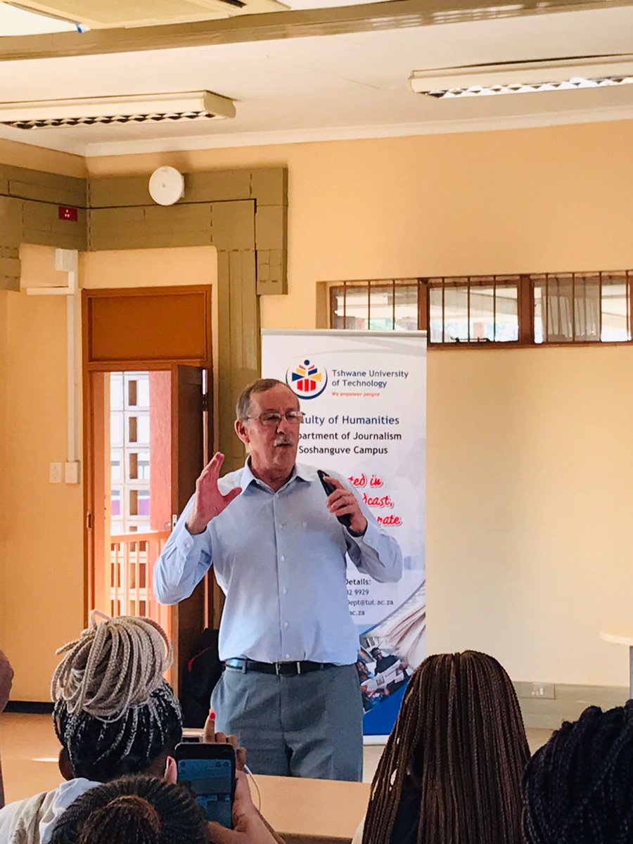 ZuluThulisiwe's tweet photo. Our second guest speaker Mr. Fanie Groenewald speaks about the role of Press Council which is:
Factual
Accountable
Independent
Responsible
#tutjourn2023
#PressFreedomday
#FairCampaign https://t.co/xMerfOVgDC