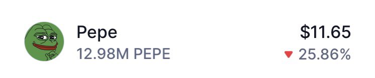nft_vaness's tweet photo. Presque 13M de PÉPÉ 
Je suis refaite 😆 #pepefam #pepemoon #PEPE #pepecoin https://t.co/Yy7UN677Ps