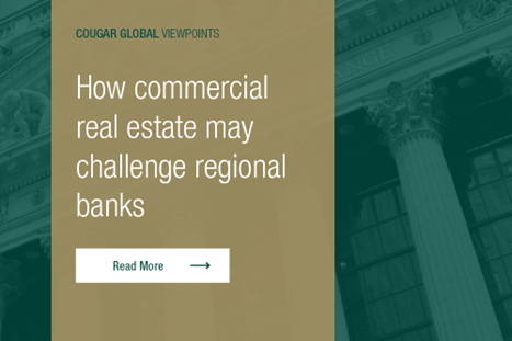 CougarGlobal's tweet photo. Regional banks have come to dominate commercial real estate lending. With offices standing vacant, do they now face a reckoning?

Catch up on the CRE vulnerabilities lurking in small-bank loan portfolios in a new paper from Cougar Global Investments: https://t.co/EBL0qMf31W https://t.co/xuzXGobcI4