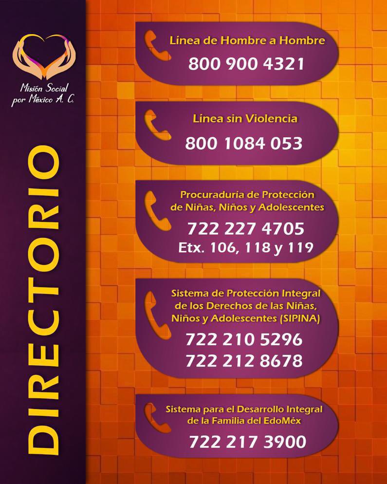 Te compartimos el Directorio de las instancias a las que puedes dirigirte en caso de sufrir #ViolenciaDeGénero 🧡💜

¡No lo dudes! Si necesitas hacerlo, solo llama 👇🏻📱

#MxM #SomosElCorazónDeToluca #ConstructoresDePaz