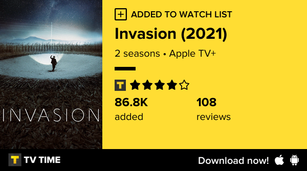 I've just started following Invasion (2021) tvtime.com/r/2NJAy #tvtime
