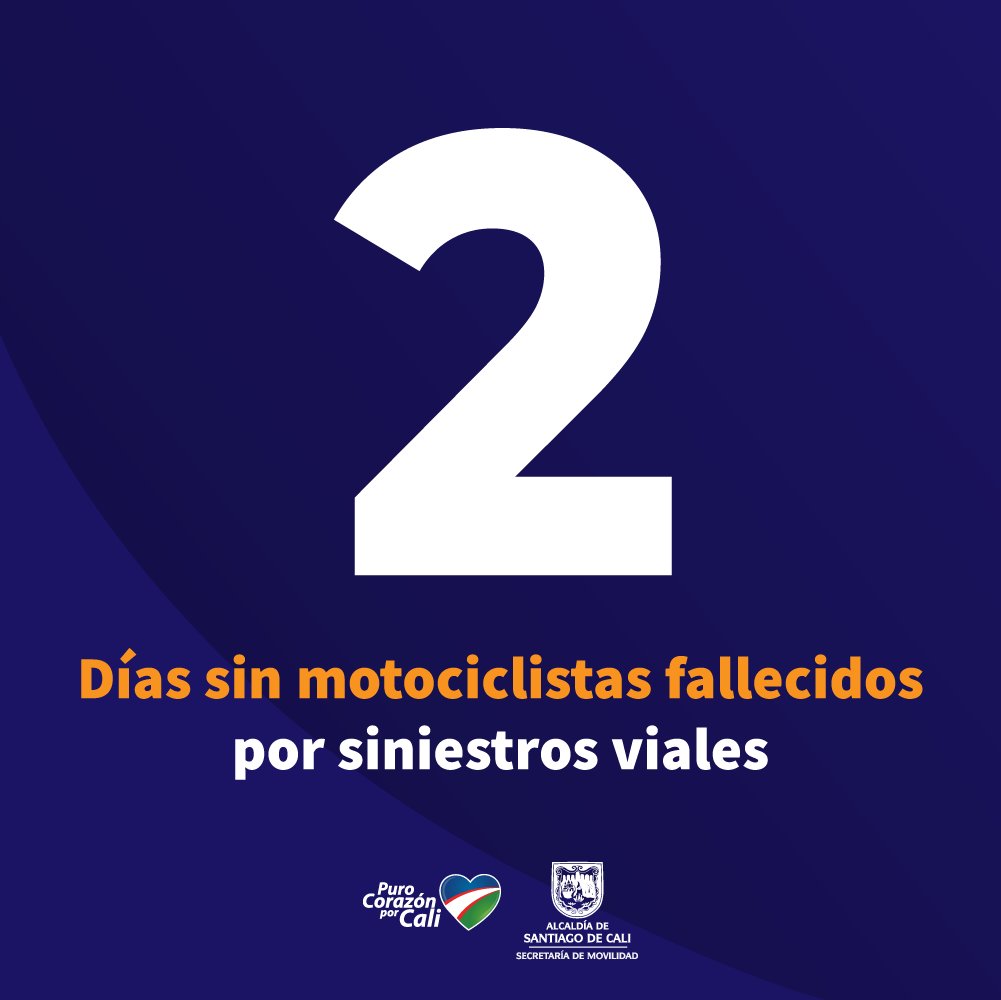 MovilidadCali's tweet photo. Completamos hoy 3⃣8️⃣ días consecutivos salvando vidas de ciclistas, 1⃣7️⃣ días de peatones y 2️⃣ días de motociclistas. ¡Trabajemos juntos por una #MovilidadParaLaVida!

#TeQueremosCali💙❤️💚
@AlcaldiaDeCali @JorgeIvanOspina https://t.co/aRccMfkoFm