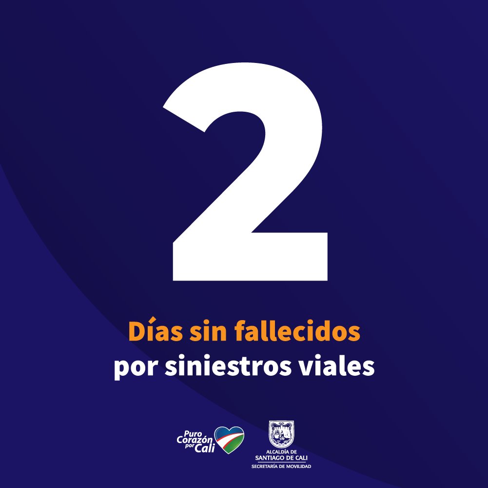 MovilidadCali's tweet photo. En total los caleños y caleñas completamos hoy 2️⃣ días consecutivos sin vidas perdidas por siniestros viales.

Aprender a comportarnos en las vías es fundamental para protegernos.🫶

#TeQueremosCali💙❤💚
@AlcaldiaDeCali @JorgeIvanOspina @ansvcol @MinTransporteCo @SaludCali https://t.co/tdMiTfrOHA