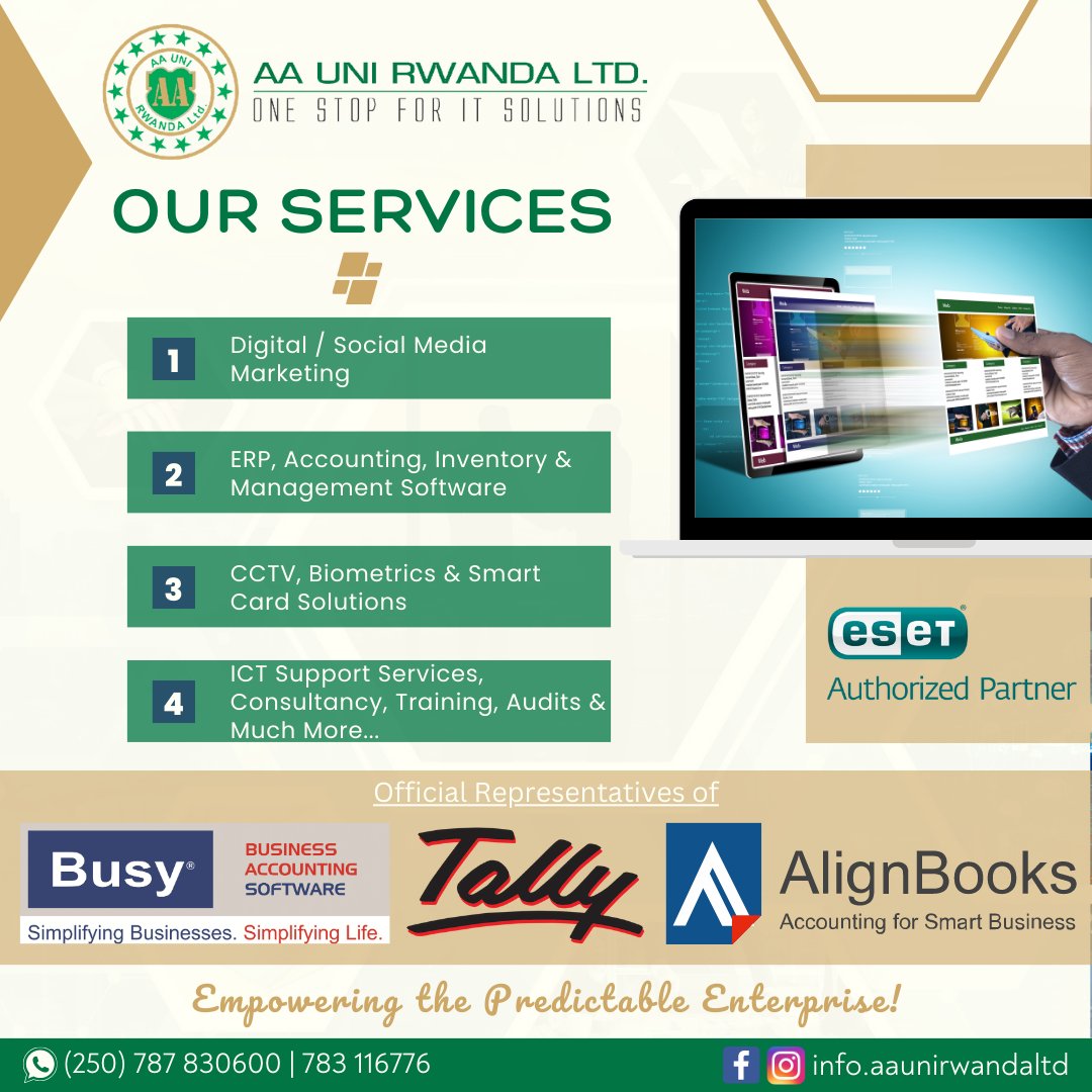 #Rwanda #RwandaWorks #Rwandan #RwOT #RwotGain #kigali #áfrica #Rwandans #aaunirwandaltd #AccountingSoftware #InventorySoftware #managementaccounting #businessaccounting #socialmediamarketing #socialmediamarketingagency #digitalmarketingagency #itsupportservices #zambia #Burundi