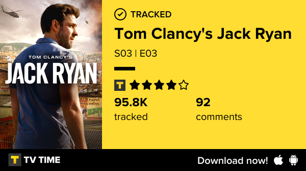 I've just watched episode S03 | E03 of Tom Clancy's Jack Ryan! tvtime.com/r/2NJzF #tvtime