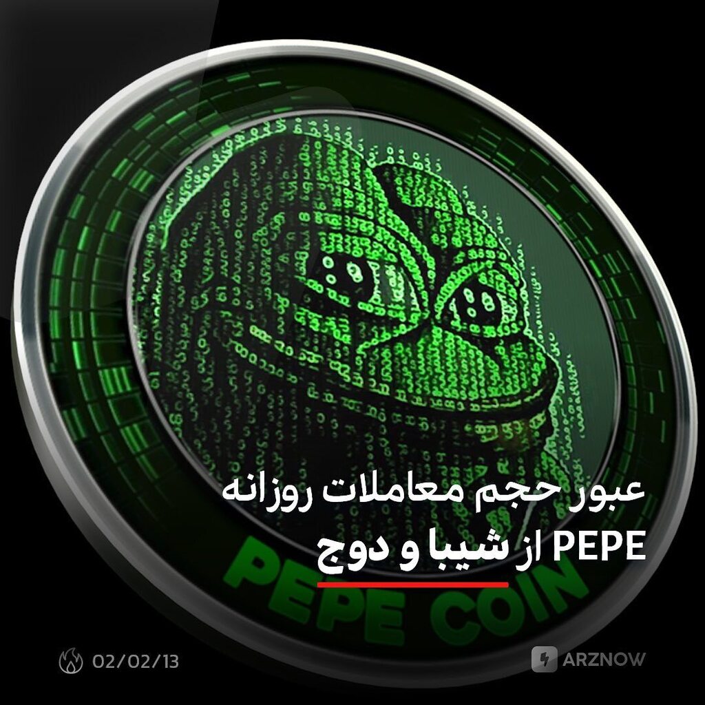arznow's tweet photo. .
حجم معاملات PEPE از دوج‌کوین و شیبااینو که بزرگ‌ترین میم‌کوین‌های بازار هستند عبور کرد و طی ۲۴ ساعت گذشته به ۲۵۰ میلیون دلار رسید، در حالی که حجم معاملات دوج‌کوین در عدد ۲۲۵ میلیون دلار قرار داشت و حجم معاملات شیبااینو بسیار کمتر از ۱۰۰ میلیون دلار بود… https://t.co/GolAY252nn https://t.co/roHuRUlhMJ