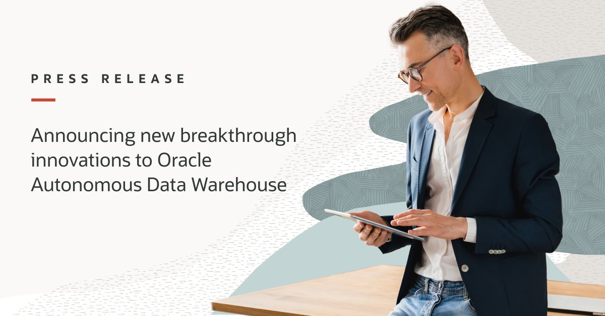 OracleDatabase's tweet image. Just announced: Oracle #AutonomousDataWarehouse breaks through the limitations of data Management. New innovations simplify and accelerate data access and data sharing across organizations and clouds at significantly reduced costs.

Get the details: social.ora.cl/6015OXaYS