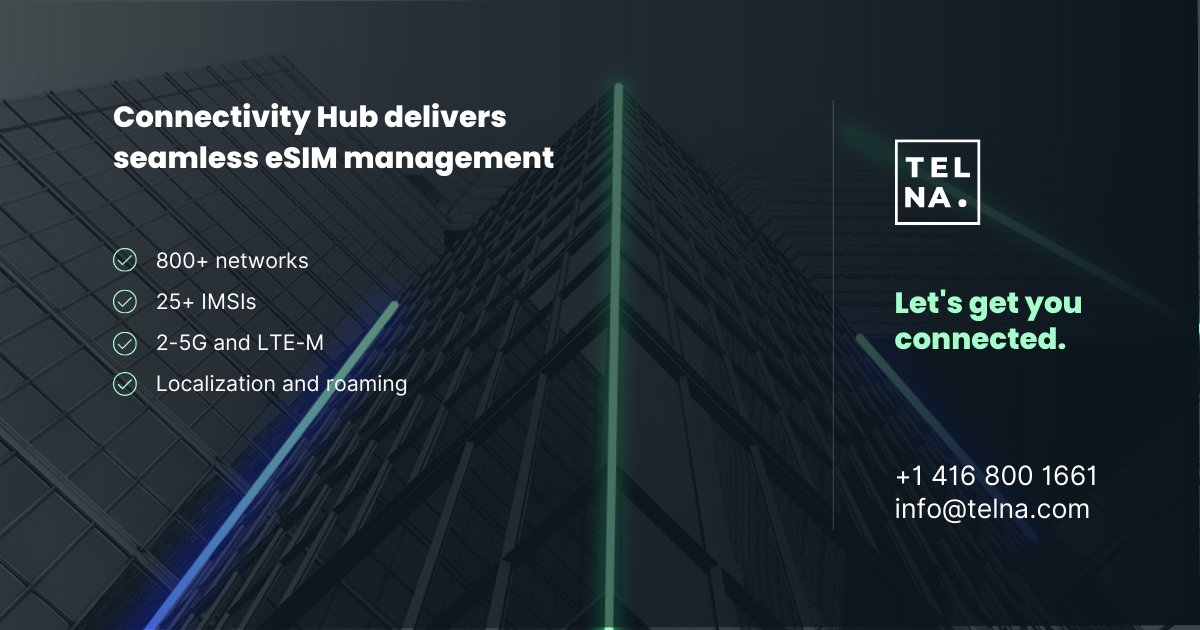 TelnaGlobal's tweet image. Simplify mobile connectivity management for CSPs with Telna's Connectivity Hub - the single pane of glass solution for eSIM-powered solutions. Accelerate your projects and revenue today! Learn more: hubs.li/Q01Nvg6p0 #mobileconnectivity #eSIM #CSPs