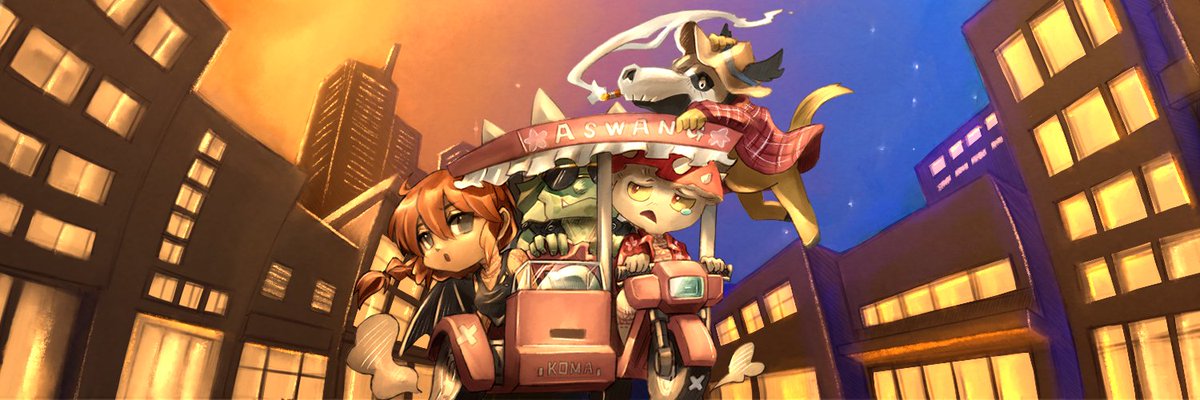 The 2nd artist,<a href="/komarou/">komaro / こまろ Skeb募集中</a>’s banner: Aswang Clans On-the-Move.  His art is so unique due to its color choice, the pastel-like brown shades color palette!  To know more about him, join <a href="/AswangTribe/">Aswang Tribe</a> twitter space on May 6 at 11pm(JST)