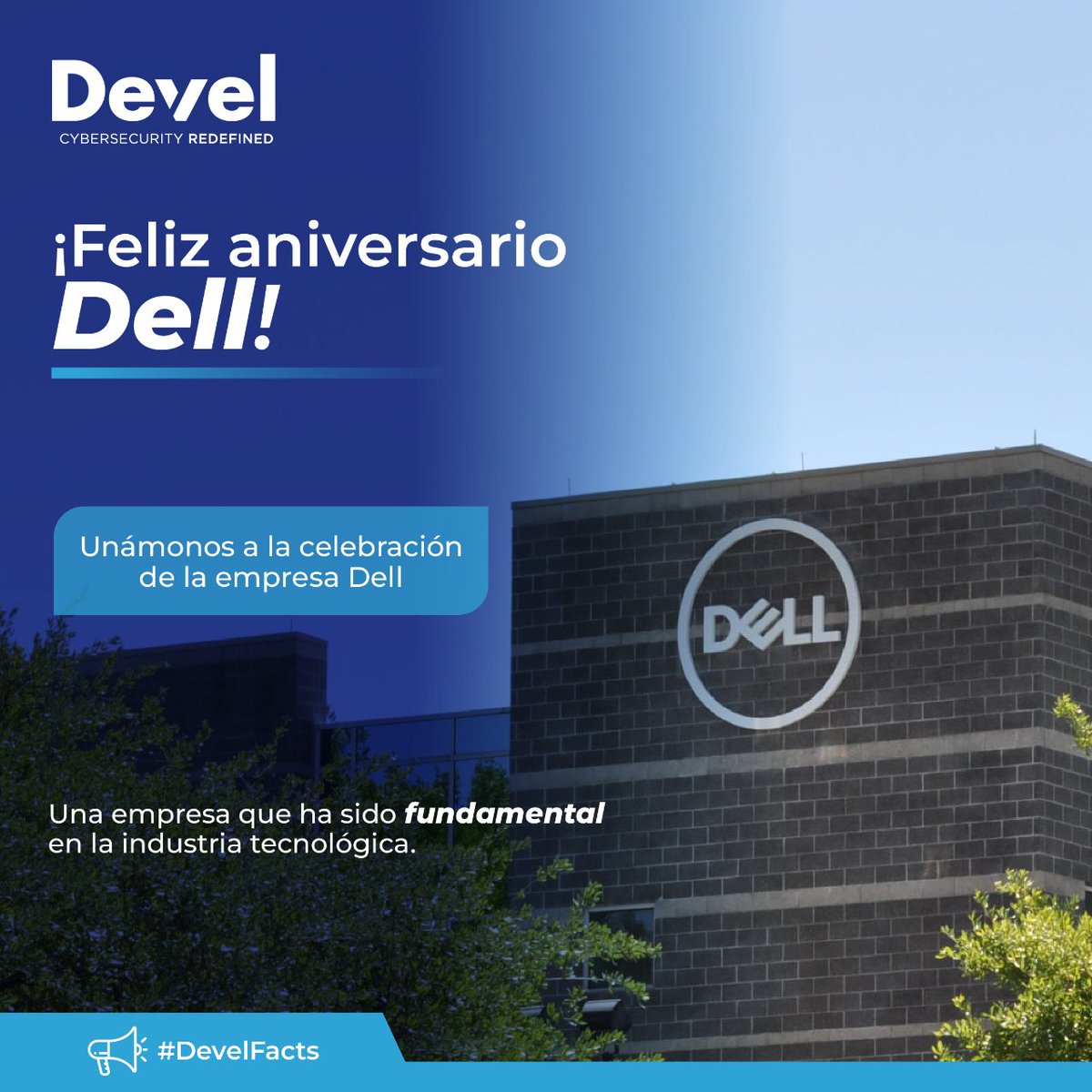 ¡Feliz aniversario Dell!

🎉🖥️ Hoy celebramos el aniversario de la creación de Dell, una empresa que ha sido fundamental en la industria tecnológica.
Gracias por años de avances y soluciones tecnológicas

 ¡Felicidades! 🌟

#Dell #Ciberseguridad #DevelGroup #DevelFacts