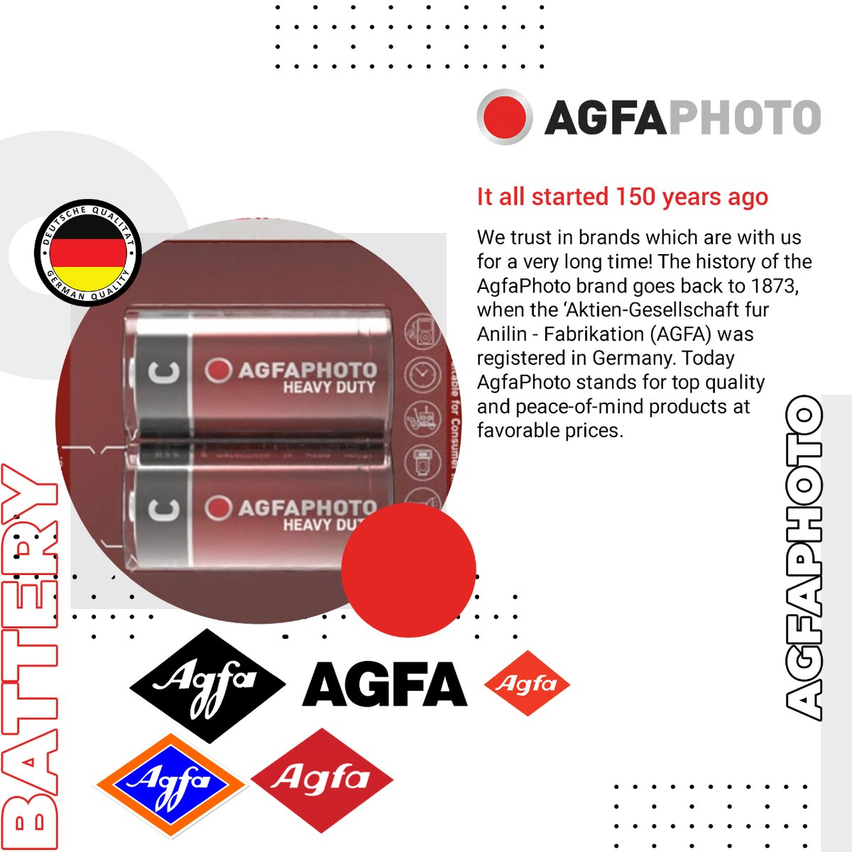 AgfaPhoto's range of batteries has been a trusted source of power for generations. 

🤳🏻 0503009156
📧 naveesh@tekbatt.com

#AgfaPhoto #PowerYourLife #BatteryPower #ReliablePerformance #GreenEnergy