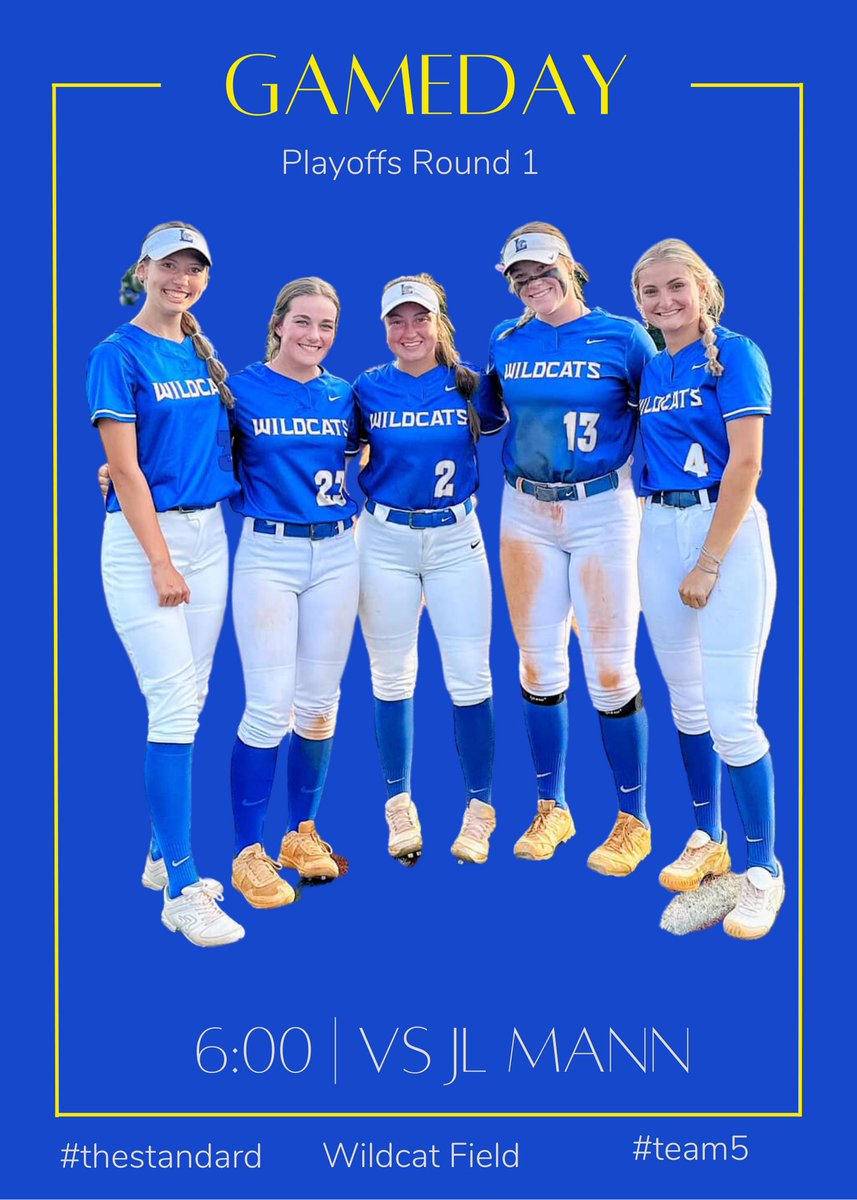📣📣 Game Day  📣📣
       District Playoffs 
🥎 J.L. Mann 
⏰6:00 
🎟️ online: lexingtonwildcats.com/event-tickets ($8.00) 
🎫 only passes accepted are SCHSL 
📍 Wildcat Field
👜 Clear Bag Procedure 
📺 📱💻 m.youtube.com/channel/UCr1jU…