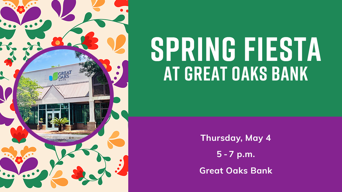 🎉  Don't forget, TOMORROW is the Spring Fiesta at Great Oaks Bank with the Savannah Chamber of Commerce! Join us for a fun-filled evening of networking, food, and drinks. We can't wait to see you there! 🌮🍹

Register Here: bit.ly/3HfCSsN