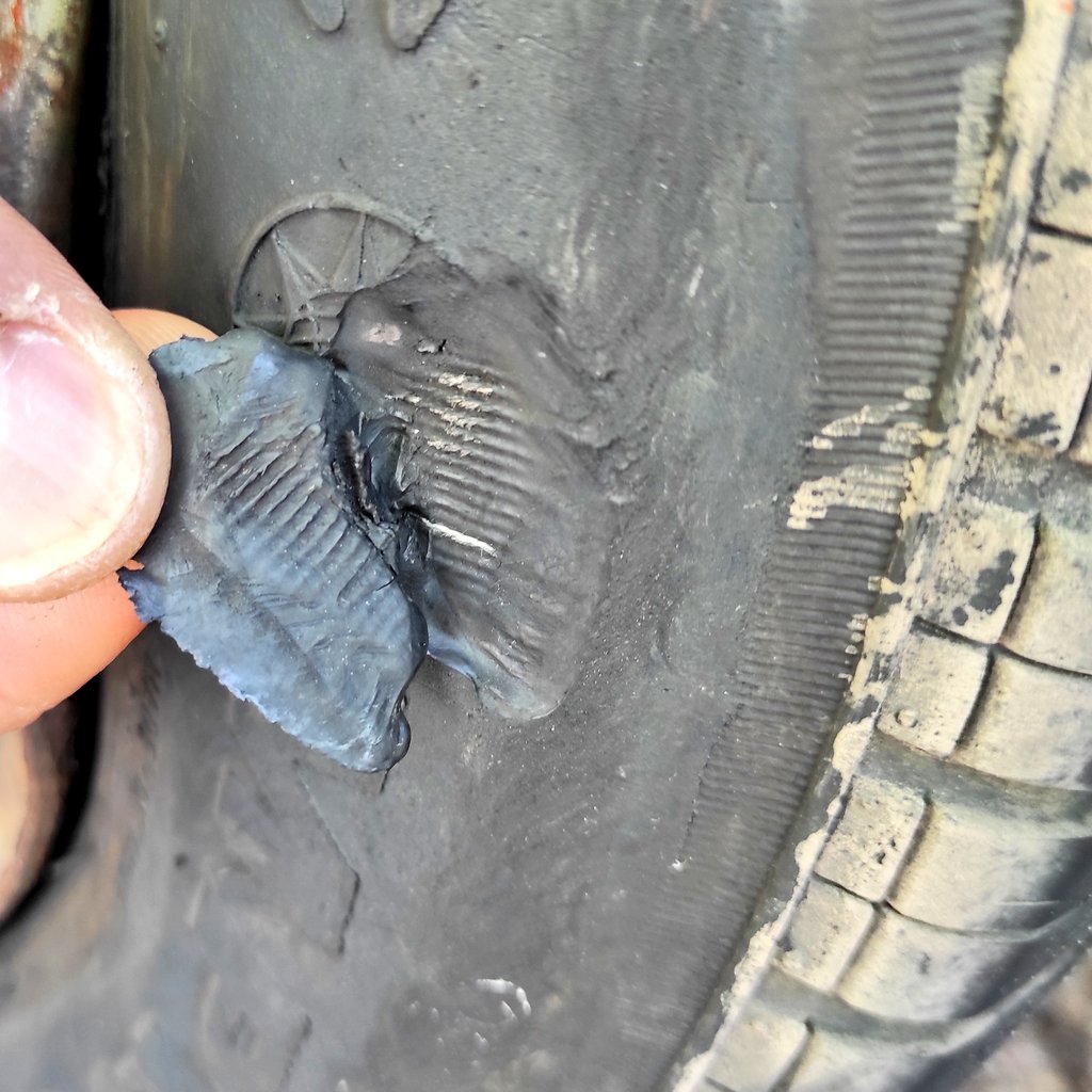 #Tyres... It's not just tread depths you need to consider... This driver had a 'blow out' last week on his trailer. We've just discovered this tyre on there too! Bulges, tears and exposed cords all lead to #prohibition and #prosecution. #OpMethane