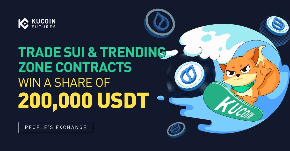 🎉KuCoin Futures has Launched $SUI Contract. Trade $SUI and the trending contracts to win a share of 200,000 USDT!🤩
🏆200 USDT #Giveaway
✅Follow <a href="/KuCoinFutures/">KuCoin Futures ⚡️</a>
✅Retweet this post
5 Lucky Users will get $40 each!

Join Now👉kucoin.com/news/en-trade-…