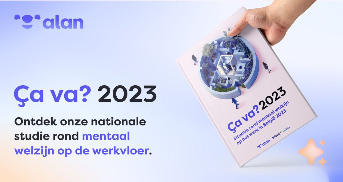 We hebben met Hartstikke iets gemaakt over een onderwerp dat ons allemaal na aan het hart ligt: mentaal welzijn op het werk. Alan bevroeg meer dan 2.000 Belgen over hoe ze zich voelen op de werkvloer. Wij schreven de bevindingen uit in een mooi rapport: alan.com/nl-be/l/cava20…