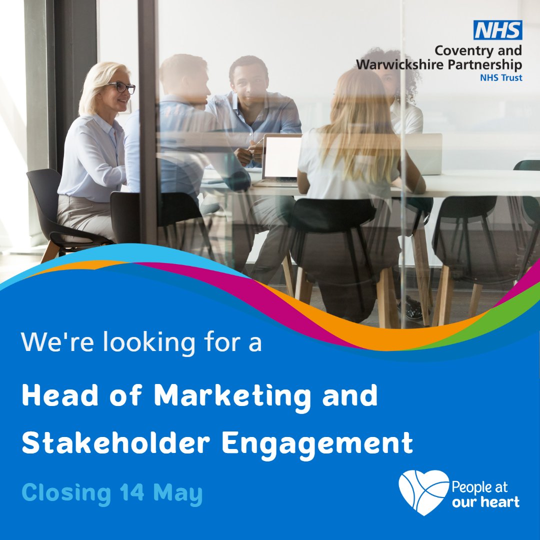 We’re looking for a Head of Marketing & Stakeholder Engagement to join our small but mighty communications team! You’ll be responsible for developing a strategy to ensure we engage the right people at the right time. #NHSJobs #CommsJobs Apply now ➡️ beta.jobs.nhs.uk/candidate/joba…
