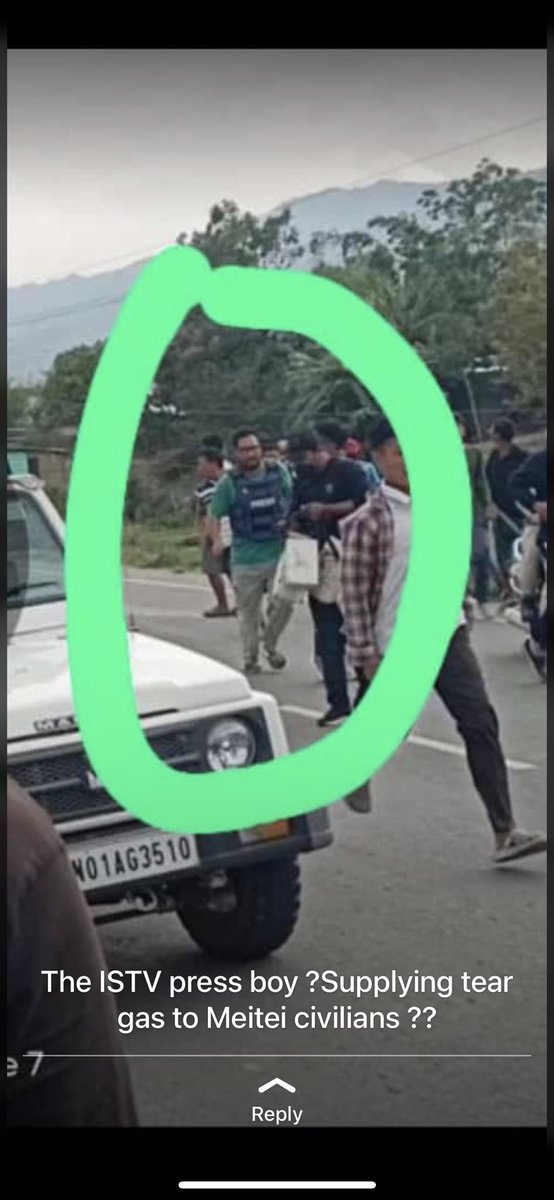 MimiVaiphei's tweet photo. So now the ISTV press are involving and supplying tear gas to meitei civilians, they burnt down our houses,even burnt our national flag which is our pride. When is the central govt. taking actions to this anti nationalists?
@narendramodi @AmitShah  @ndtvindia @timesofindia https://t.co/Yexzuq9306