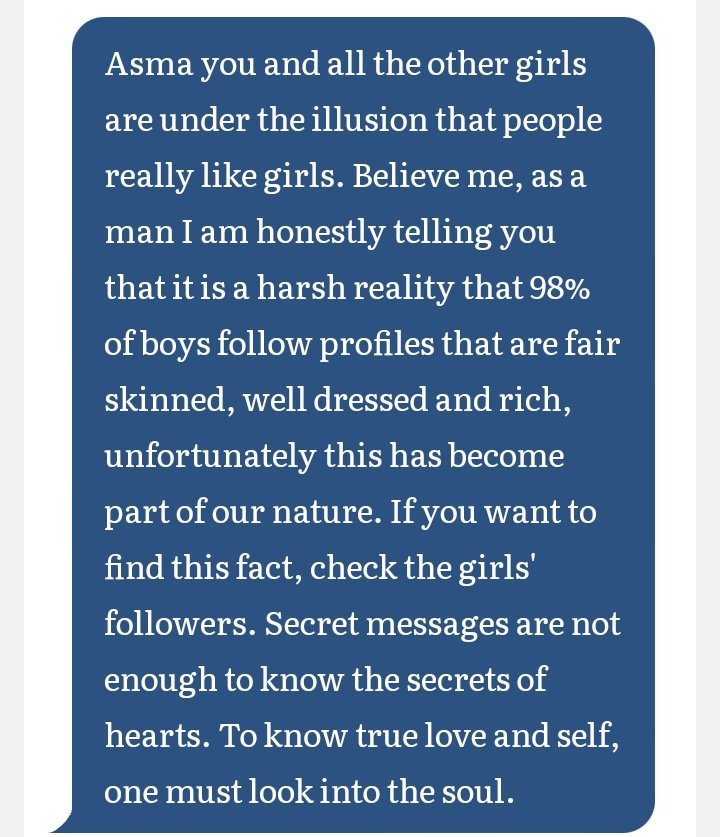 bibia7511's tweet photo. All u said is right but if you think that every girl is under the illusion that boys like girls,here  u're wrong bcz I know the reality tht man has always been after beautiful and sophisticated things.We have always been influenced by external glitter
#secretmsg https://t.co/1ei7vpa6v5