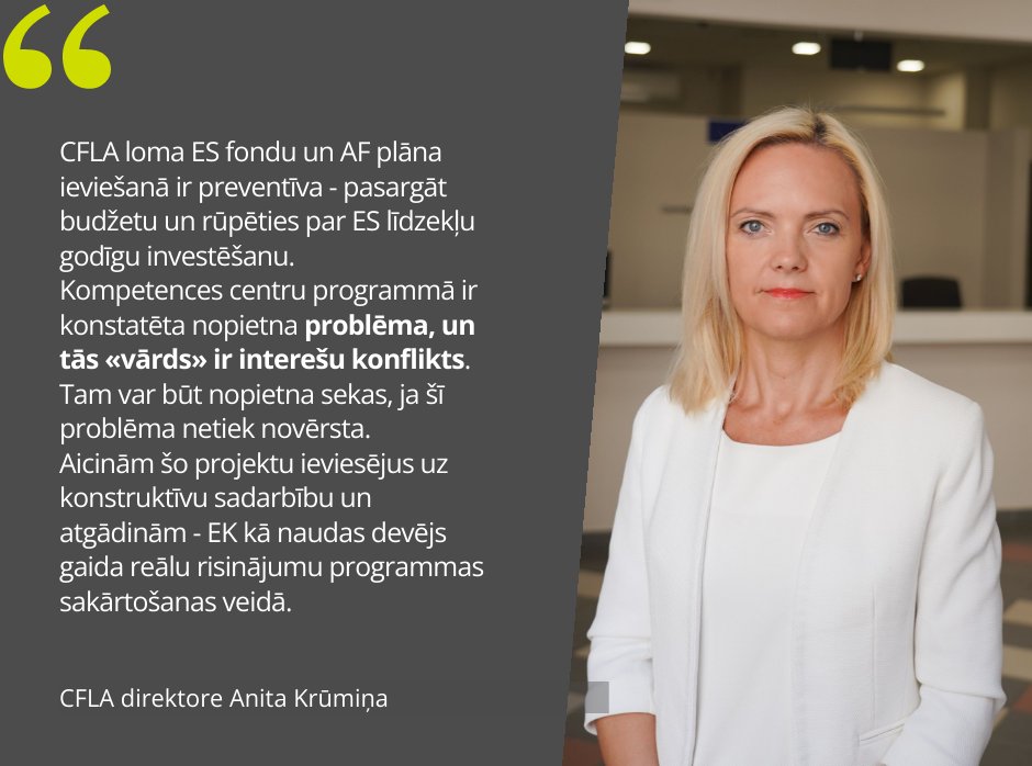 Mīti un manipulācijas ap kompetences centriem:
Problēmas vārds – interešu konflikts

CFLA direktores Anitas Krūmiņas viedokļa raksts: cfla.gov.lv/lv/jaunums/mit…