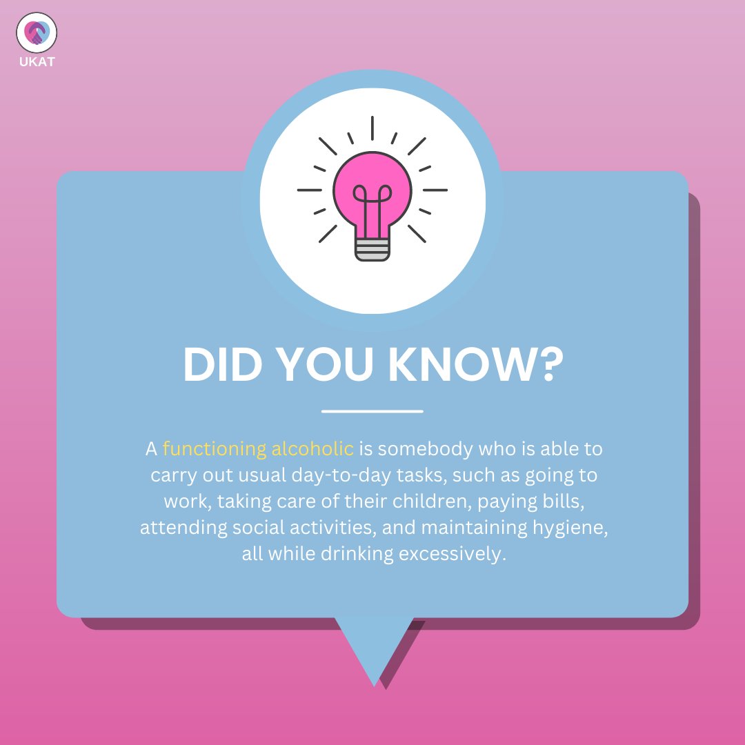 UKAT_rehabs's tweet image. #DidYouKnow?

This week's fact is about #FunctioningAlcohlics.

If you think you or someone you know might me a #FunctioningAlcoholic, we at UKAT are here to help - contact us today.

Want to learn more? Visit our website - sanctuarylodge.com/alcohol-addict…

#addiction #recovery #alcoholic