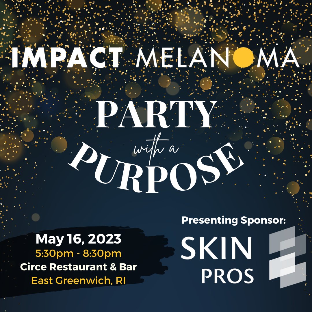 IMPACTMelanoma's tweet photo. In just under two weeks, we'll be socializing, snacking, and sipping to raise funds for #IMPACTMelanoma prevention programs! We hope that you will join us for #PartyWithAPurpose on May 16th in #GreenwichRI! Event details here: https://t.co/ic9eYpRbBw #melanomaawareness https://t.co/sSLlHVwsVs
