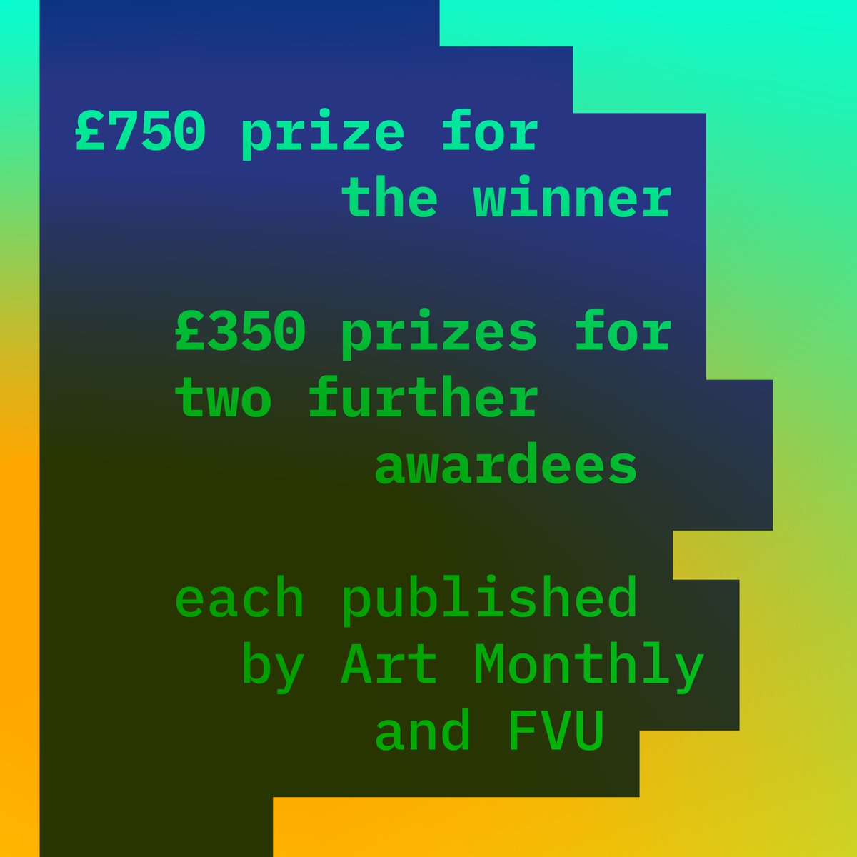 The Michael O’Pray Prize 2023 is now open for submissions from early-career art writers based in the UK.

First prize: £750

+ £350 each for two further awardees

All three finalists published with <a href="/ArtMonthly/">Art Monthly</a> and <a href="/FilmVidUmbrella/">FVU</a>

Apply here: fvu.co.uk/projects/micha…
