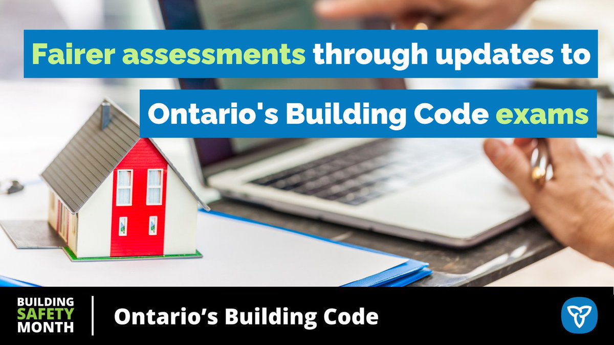 ONmunicipal's tweet image. ICYMI: To better assess Building Code knowledge, Ontario is making changes to Building Code exams to allow candidates to use digital OR hard copy versions of the Code during exams. #BuildingSafetyMonth #BuildingCodeMatters