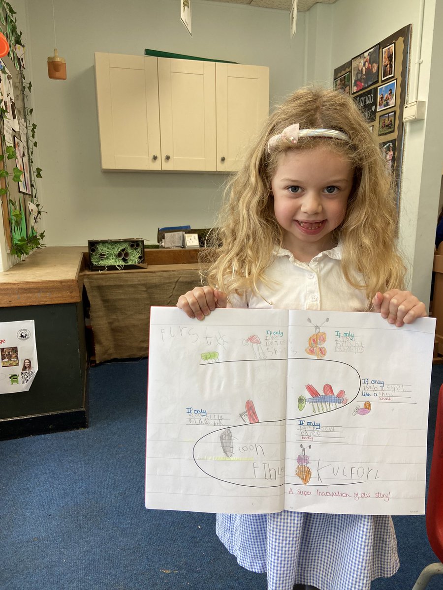 gilwern_school's tweet photo. #GilwernReception have loved our class text ‘If Only’. It has inspired us to explore what’s in our own gardens and make our own stories of bugs we might meet along the way! #AmbitiousCapableLearners #LLC https://t.co/6si5H9pf6m
